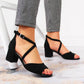 Sergio Leone W SK367A black block heel sandals