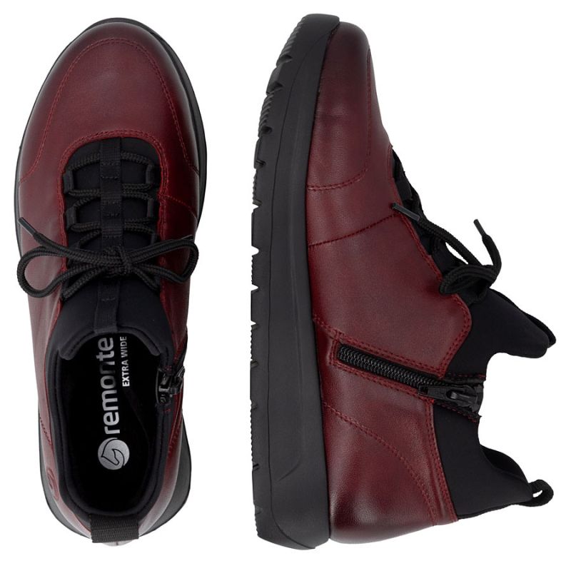 Women's leather insulated ankle boots, burgundy Remonte Rieker D2V06-35