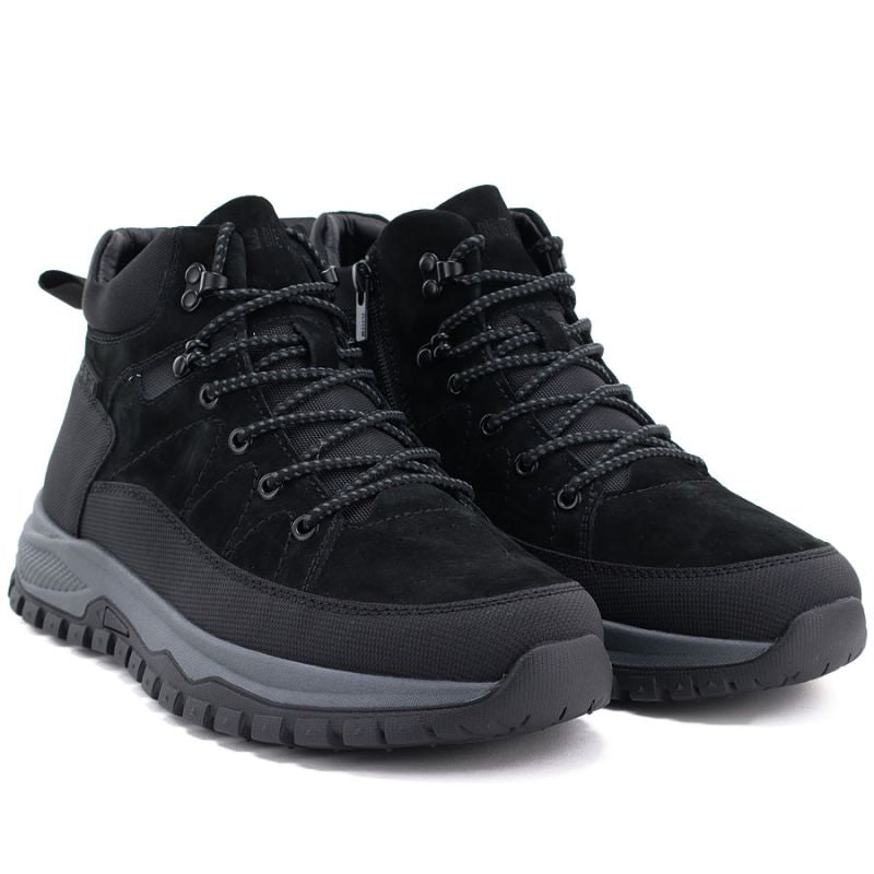 Men's leather insulated boots, black, Big Star UU174246