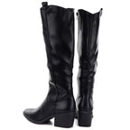 Black cowboy boots with a block heel M.Daszyński SA261-6