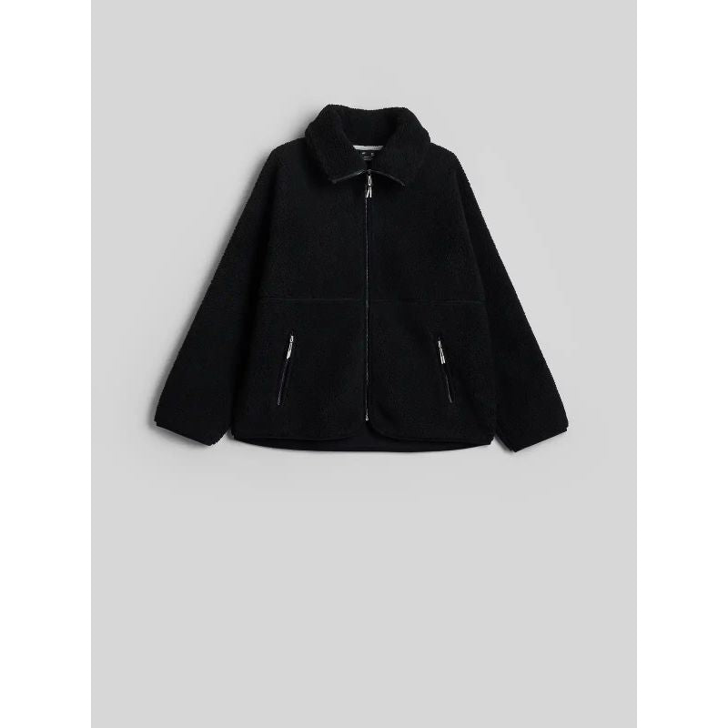 Women's loose sherpa fleece with stand-up collar 4F 4FWAW26TFLEF463-20S