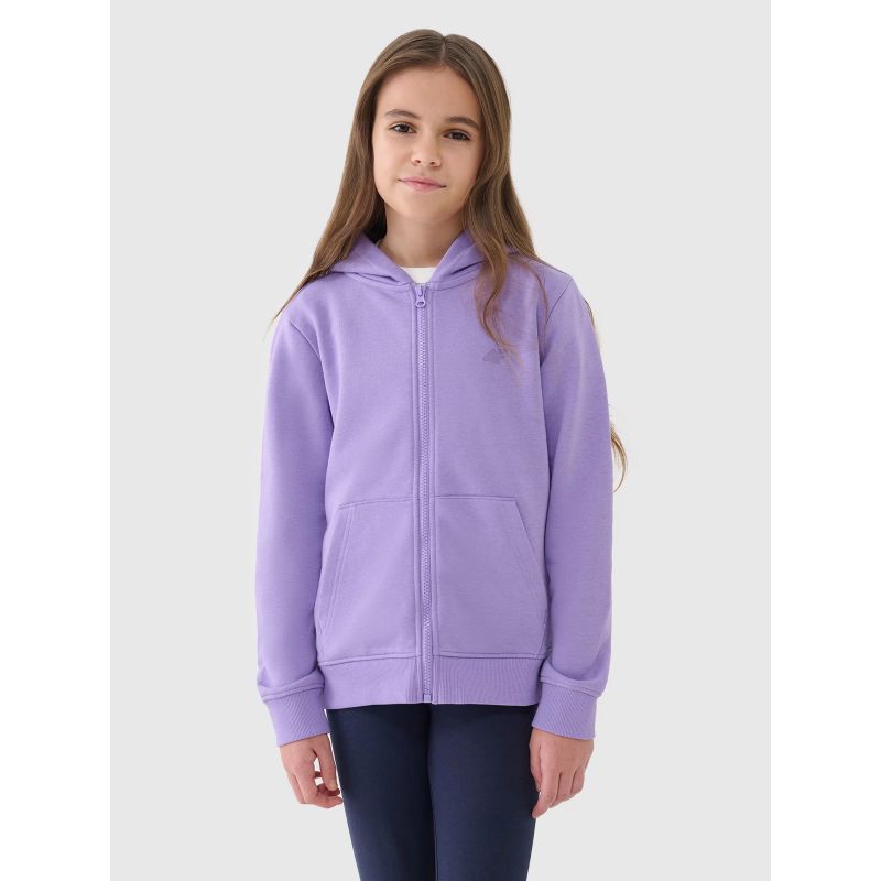 Girls' sweatshirt with a zipper and hood 4F 4FJWSS25TSWSF1706-51S *Kategoria tymczasowa Your Sports Performance