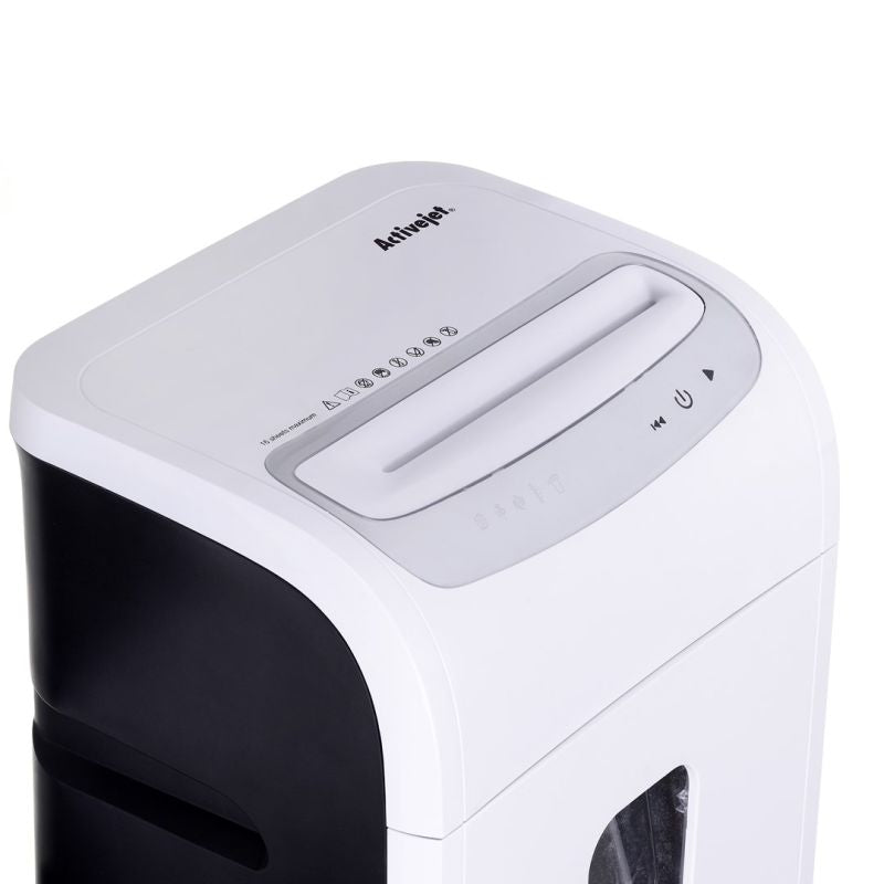 Activejet ASH-1602M shredder, P-5, 28 l, 2x14 mm shreds, 16 sheets, white Urządzenia biurowe/Niszczarki Your Sports Performance