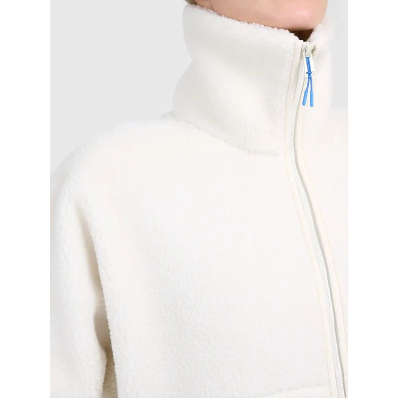 Women's loose sherpa fleece with stand-up collar 4F 4FWAW26TFLEF463-11S