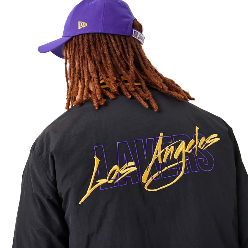 New Era NBA Los Angeles Lakers Script Bomber Jacket - 60332205 New Era