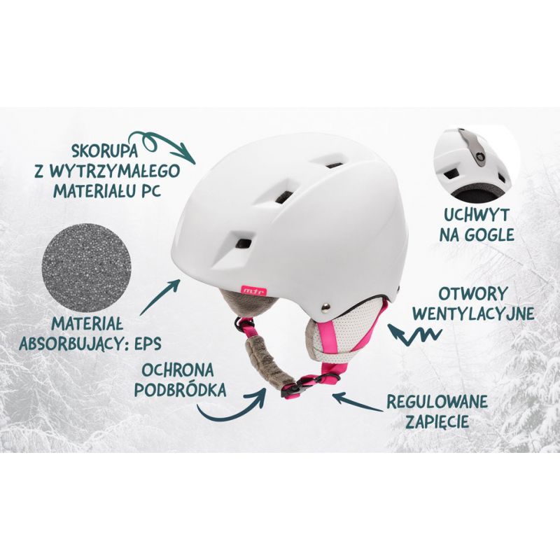 Meteor Kiona ski helmet white / pink 24850-24852