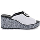 Women's leather wedge sandals, white, S.Barski 7012 S.Barski