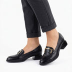 Women's black block heel shoes M. DASZYŃSKI SA267-2 M. Daszyński