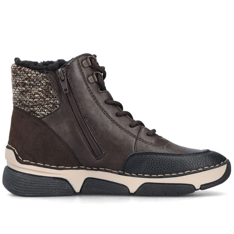Waterproof Women’s Brown Platform Ankle Boots Rieker 45956-25