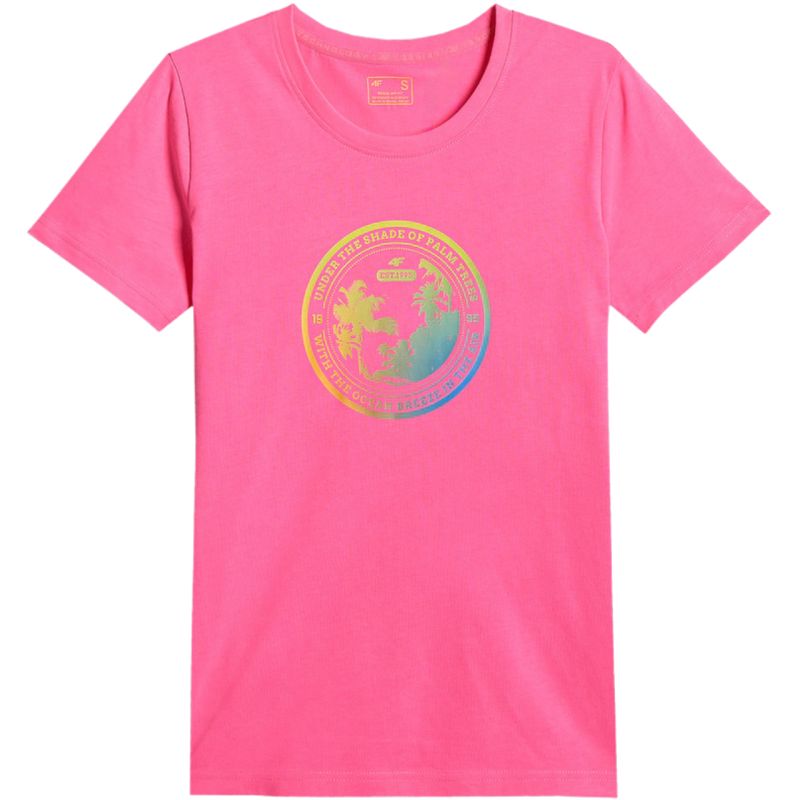 Women's T-shirt 4F F2718 fuchsia 4FWSS26TTSHF2718 55S
