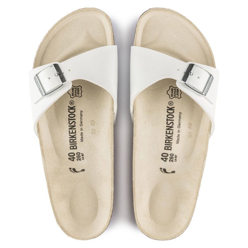 Birkenstock Madrid Birko-Flor White Women's Slides Regular Wide (0040731) Footwear/Lifestyle/Brinkenstock/Klapki/chodaki Birkenstock