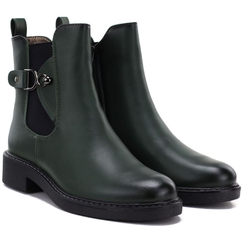 Women's ankle boots, insulated, green, M.Daszyński SA252-7