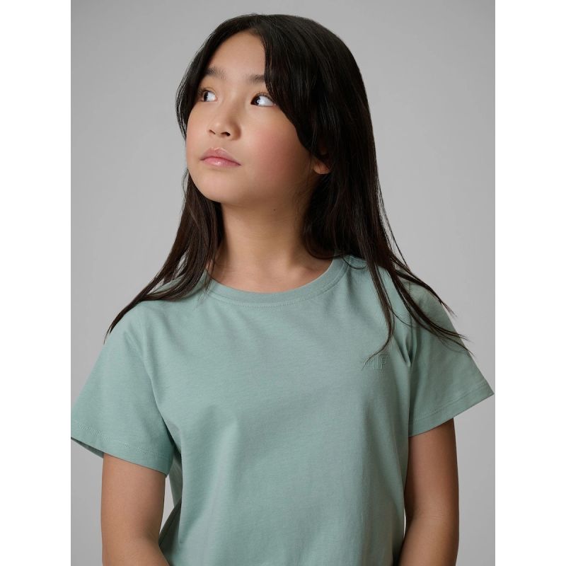 Regular plain girls' T-shirt 4F 4FJRSS26TTSHF3554-12S 4f