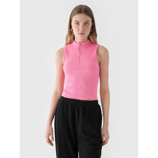Women's slim ribbed knit top 4F 4FRAW24TSLEF182-54S *Kategoria tymczasowa Your Sports Performance