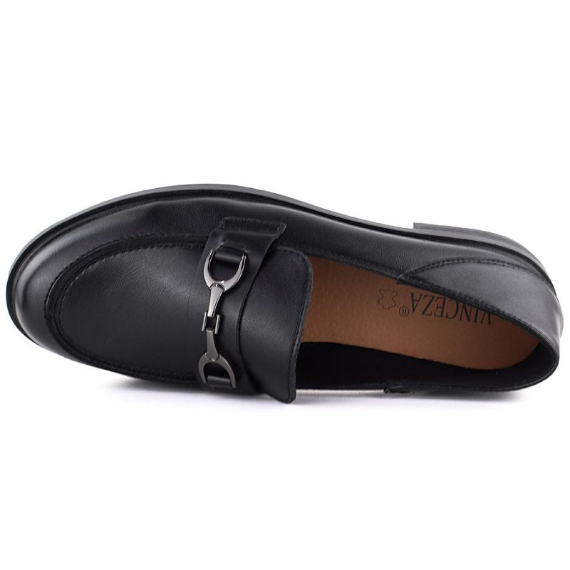 Women's leather moccasins, black, Vinceza 18117 To be categorized Your Sports Performance