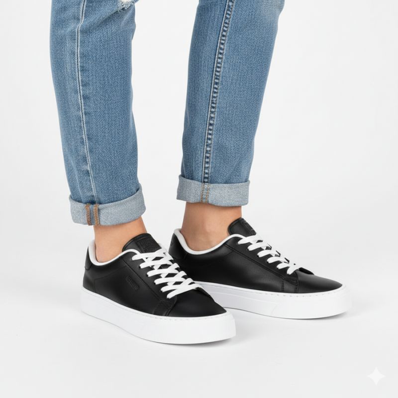Black eco-leather low-top sneakers on the platform Big Star TT274927 To be categorized Your Sports Performance
