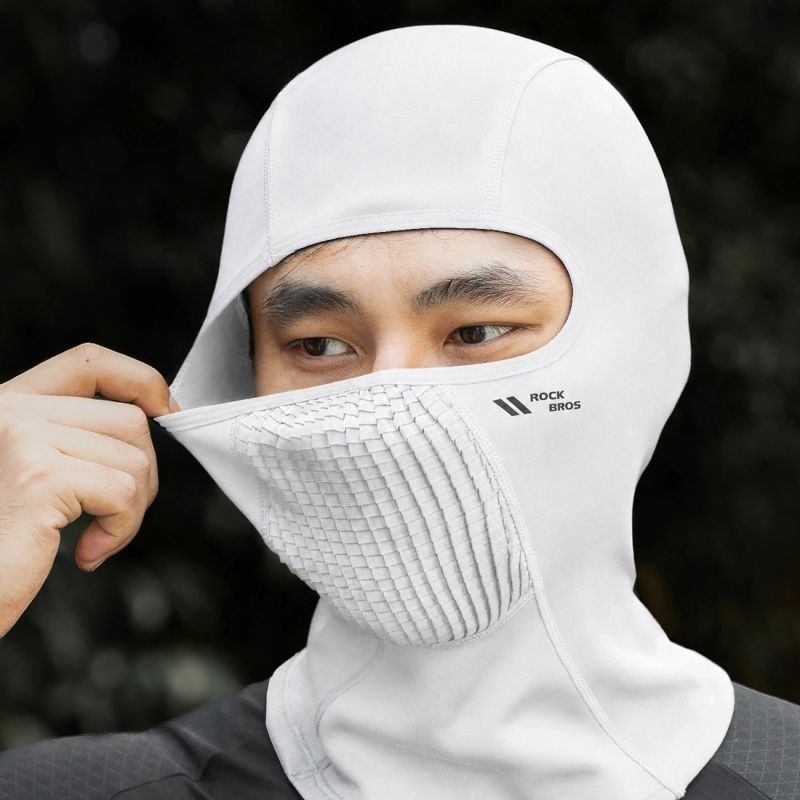 Rockbros LF25699 fleece cycling balaclava - white Rockbros