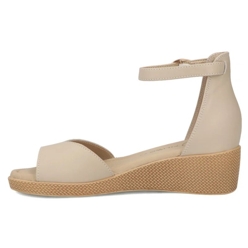 Women's leather wedge sandals beige Filippo DS7635 Filippo