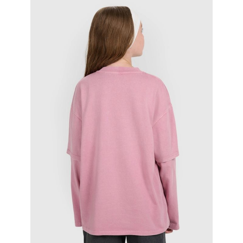 Oversized longsleeve with print for girls 4F 4FJRAW25TLONF543-54S 4f