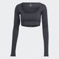 Adidas Studio Lounge Ribbed Cropped Long Sleeve Tee W HH8502 Clothing/Lifestyle/T-shirts Adidas