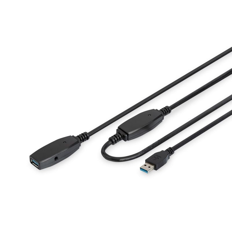 USB 3.0 SuperSpeed Extension Cable 20m Type USB A/USB AM/F Active Black 20m Kable i adaptery/Kable USB Your Sports Performance