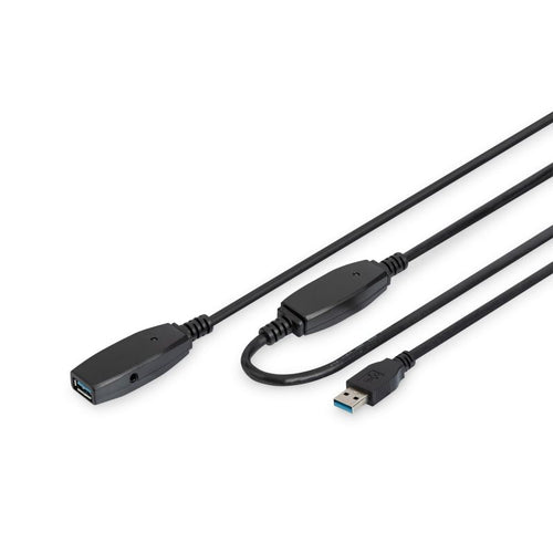 USB 3.0 SuperSpeed Extension Cable 20m Type USB A/USB AM/F Active Black 20m Kable i adaptery/Kable USB Your Sports Performance