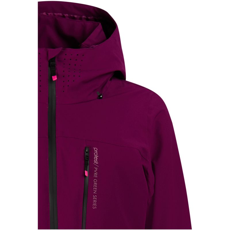 Women’s Hooded Zip-Up Ski/Snowboard Jacket PROTEST PRTBEVERLY, Purple