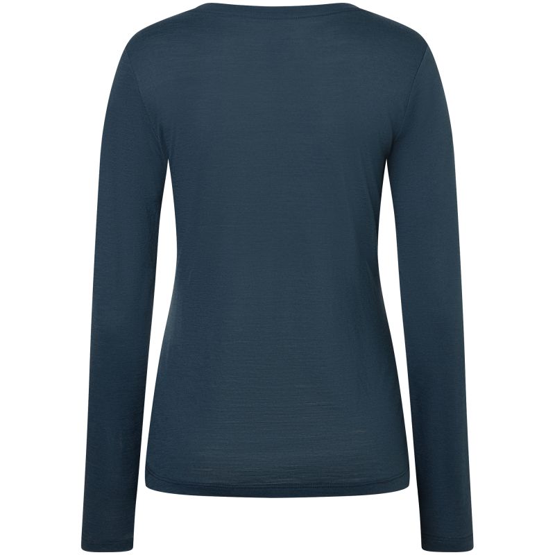 Women’s Long-Sleeve Shirt SUPER.NATURAL W Almost Done LS, Navy Blue