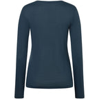 Women’s Long-Sleeve Shirt SUPER.NATURAL W Almost Done LS, Navy Blue