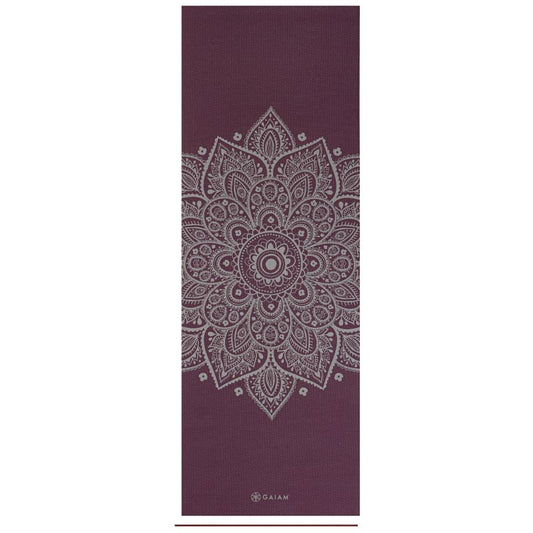Gaiam Midnight Plum Sundial Flower Yoga Mat 5mm 65734 Accessories/Training equipment Your Sports Performance