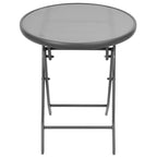 BALCONY FURNITURE SET ROUND TABLE AND 2 FOLDING CHAIRS GRAY Home and Garden/Garden Your Sports Performance