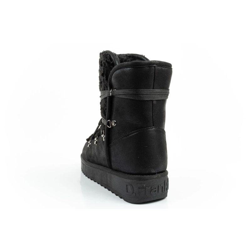 D.Franklin women's winter snow boots, fashionable fur lining, black high D.Franklin