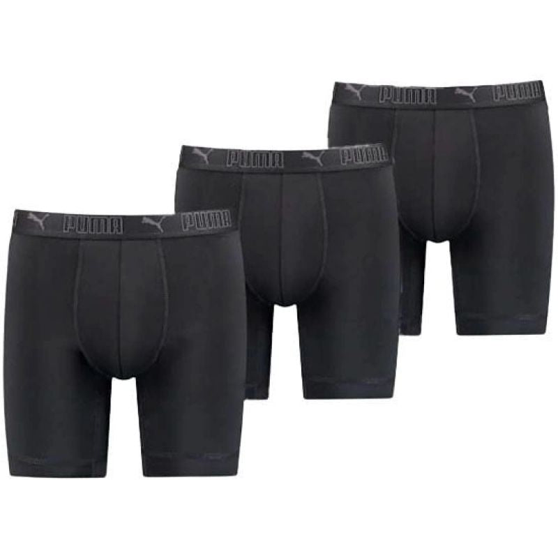 Puma Men's Boxer Briefs Long 3-Pack Black Comfortable Clothing Your Sports Performance