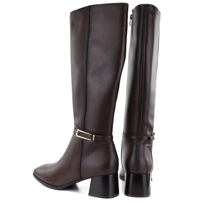 Women's brown leather high-heeled boots Sergio Leone KZ-31-S