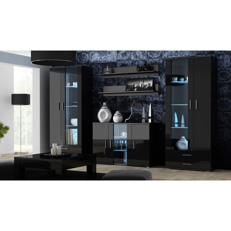SOHO S6 2D2S display cabinet black/gloss black Bufety i witryny/Bufety i witryny na drewnianej podstawie Your Sports Performance
