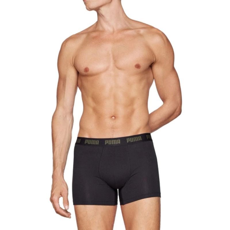 Puma Men's Boxer Briefs 2-Pack Khaki Black Comfortable Cotton Clothing Your Sports Performance