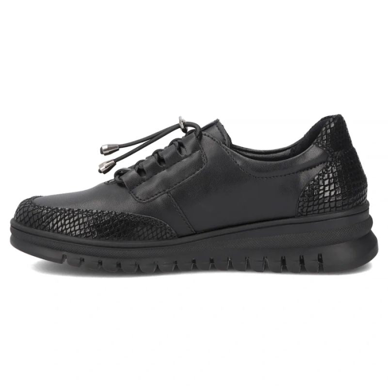 Women's leather half-notes on a wedge, black Filippo DP8102