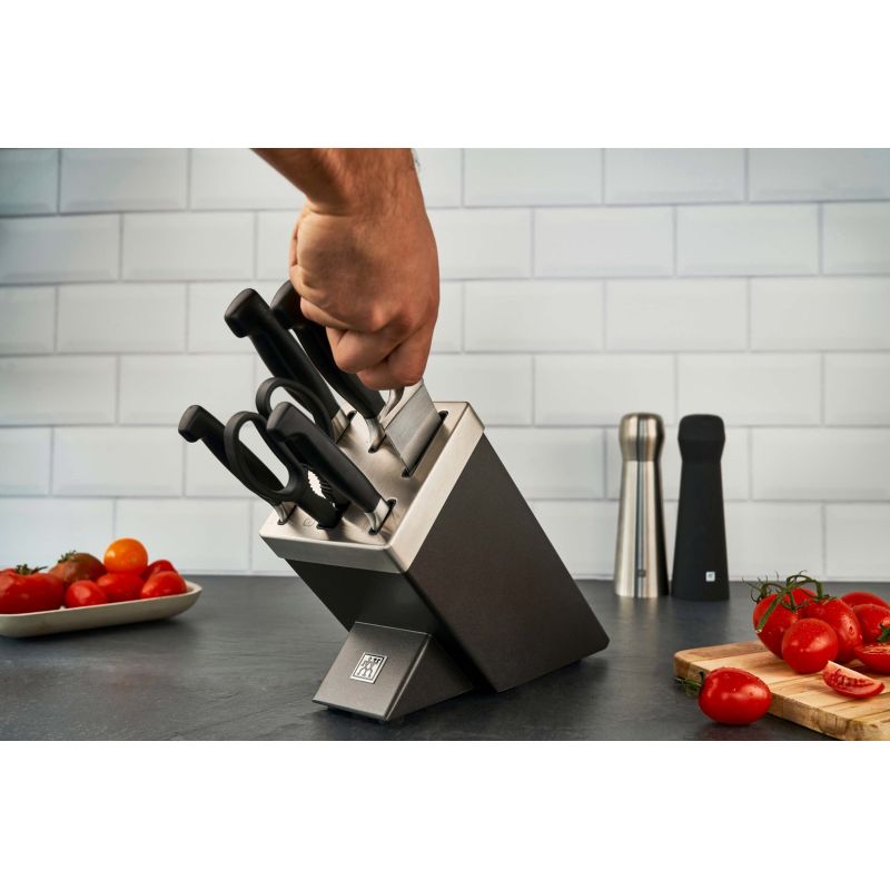 ZWILLING Four Star 35148-507-0 Self-Sharpening Knife Set, 7 Pieces, Gray AGD - Produkty/Sztućce i przybory kuchenne Your Sports Performance