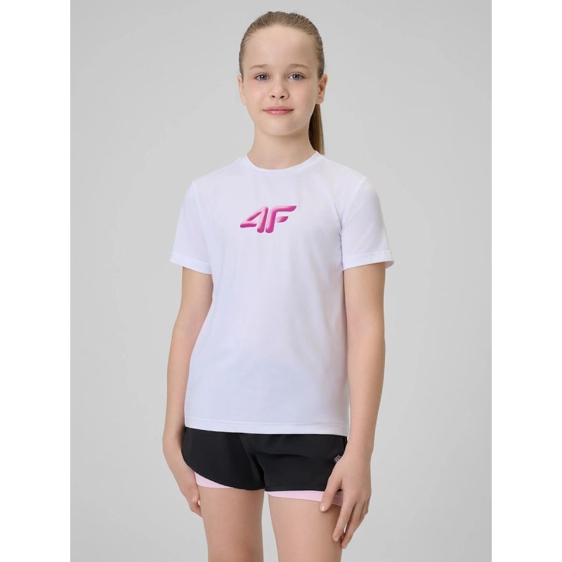 Girls' quick-drying sports T-shirt 4F 4FJRSS26TFTSF2388-10S