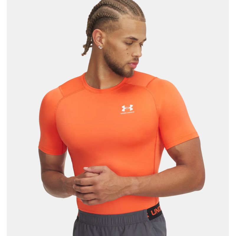 UA HG Armor Comp SS Men's Training Top Orange (1361518-847) In preparation Your Sports Performance