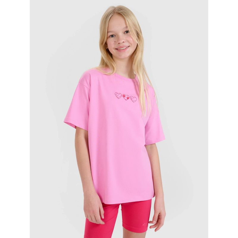 Girls' oversize plain T-shirt 4F 4FJRSS25TTSHF2821-54S *Kategoria tymczasowa Your Sports Performance