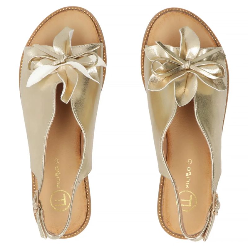 Women's gold flower sandals Filippo DS7891