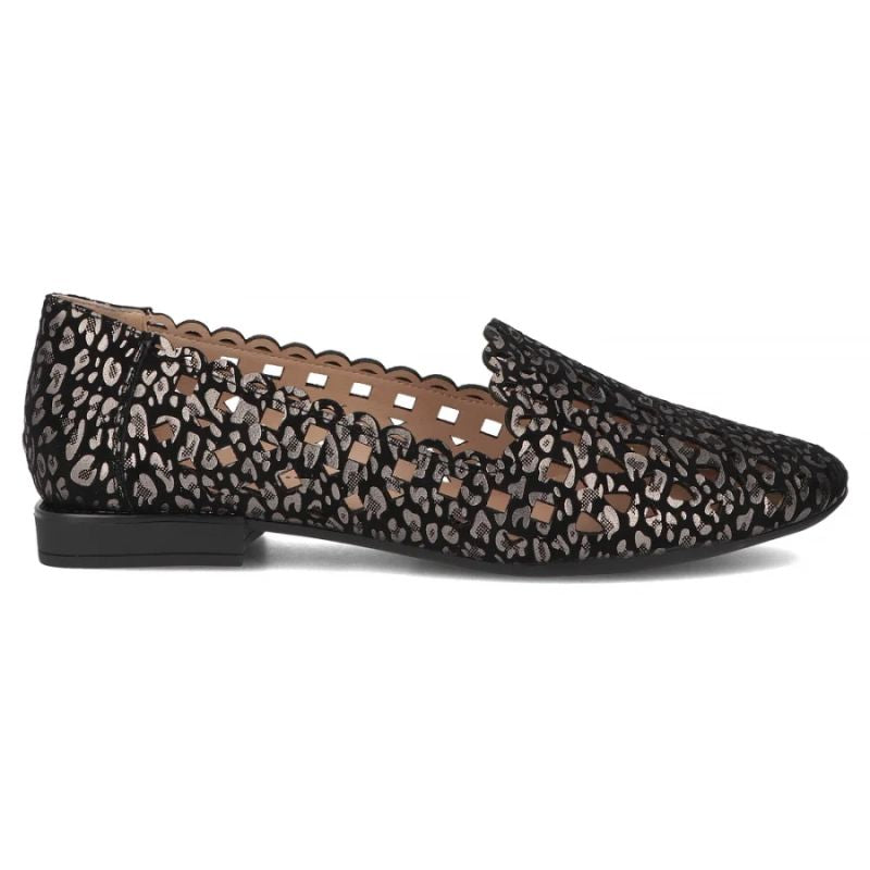 Women's leather openwork shoes, black Filippo DP7710 Filippo