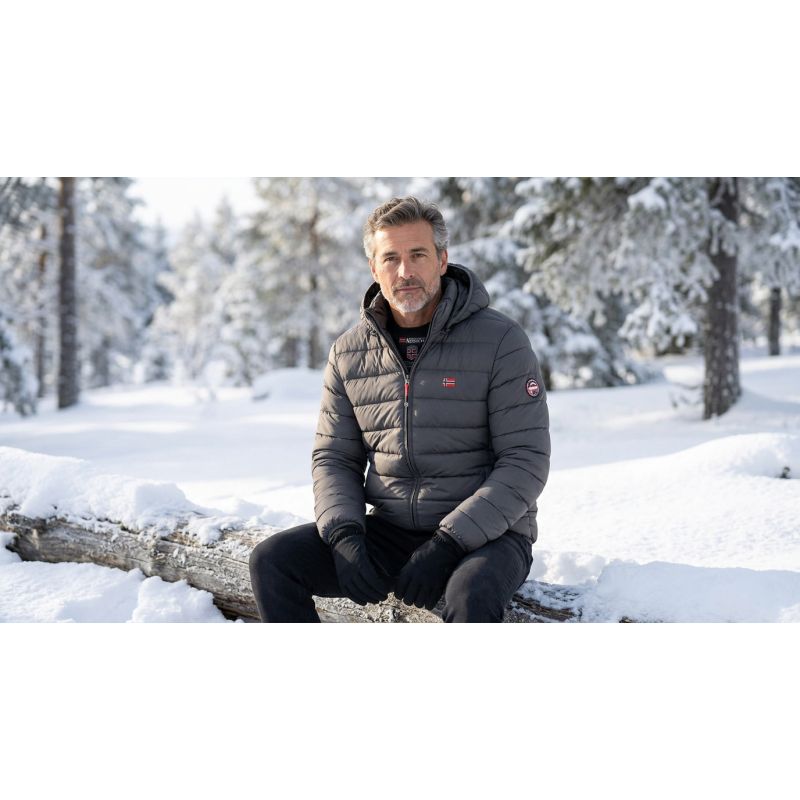 Geographical Norway Men’s Jacket AMIGO HOOD DGREY DB MEN 096 (WA1459H/GN-DARK GREY)