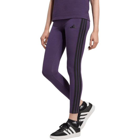Women's adidas Essentials 3-Stripes Cotton Leggings Purple JY3176 In preparation Adidas
