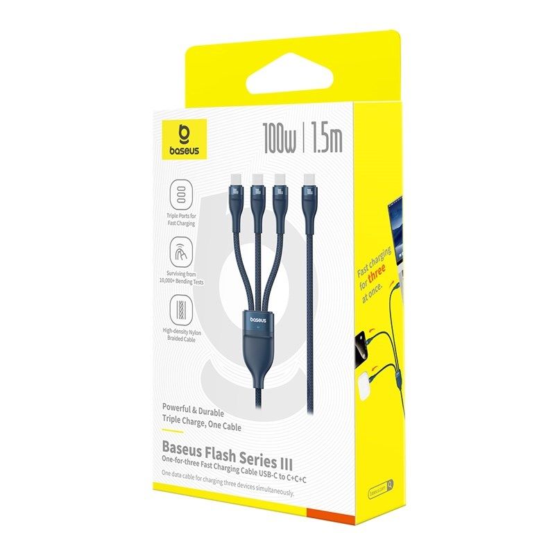 Baseus Flash Series 3 100W Cable 1.5m (Blue) In preparation Your Sports Performance