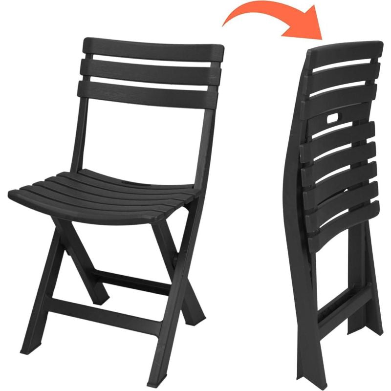 SET OF 4 FOLDABLE PLASTIC CATERING CHAIRS KOMODO ANTHRACITE Home and Garden/Garden Your Sports Performance