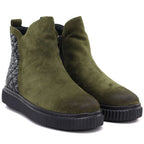 Women's insulated green ankle boots Potocki Z25-JE19365