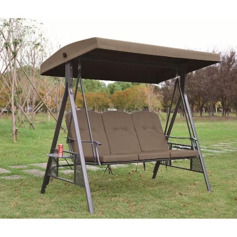 GARDEN AND BALCONY PATIO SWING 3 SEATS BROWN Dom I Ogród/Huśtawki Your Sports Performance