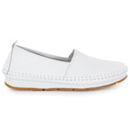 Women's leather slip-on shoes, white, S.Barski LR61-7051 To be categorized Your Sports Performance